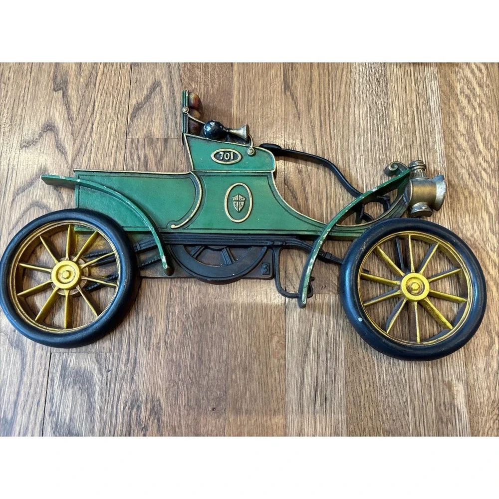 Antique Car Decor Set of 3 Vintage Sexton USA Cast Metal Plaques Wall Hangers